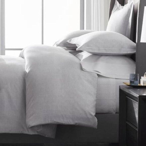 The Company Store Legends Luxury Fillmore Gray Striped Standard Sham - Picture 2 of 4